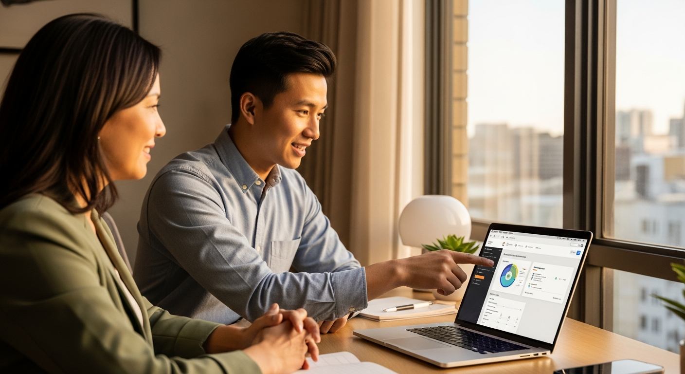 Expert AI consultant helping a client with setup